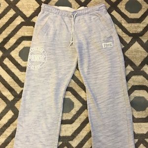 PINK Light blue & white Victoria Secret BF Pants